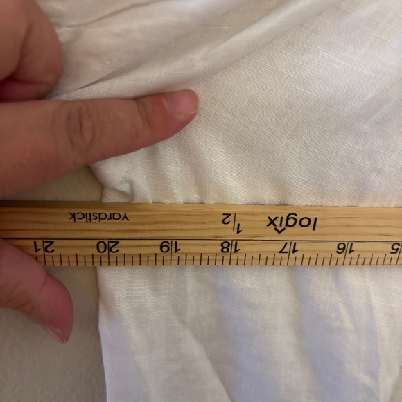 NWT Eberjey 100% Linen Harper Button Front Midi Dress White M - Picture 10 of 10